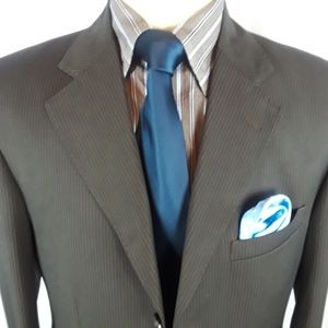 Campania Di Navigazione Suit Brown Self Stripes